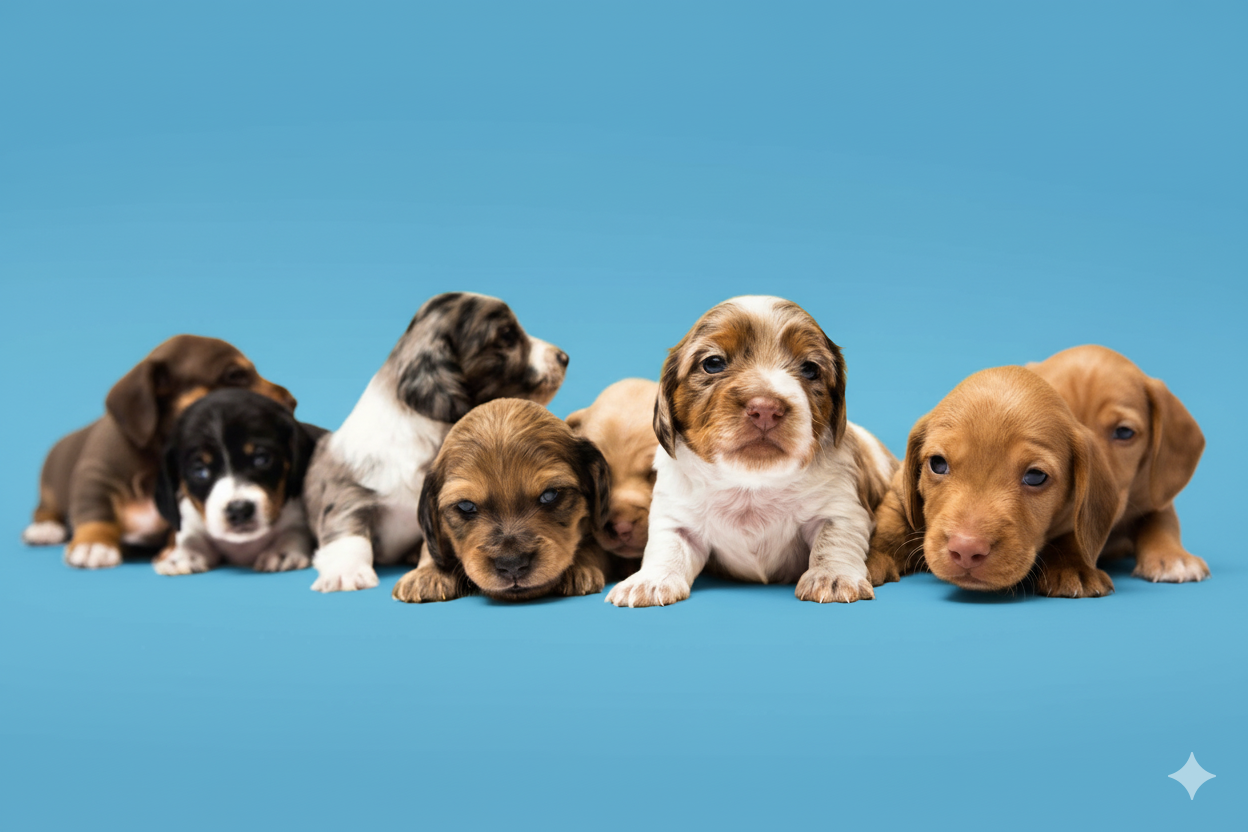 Selection of happy puppies ready for adoption